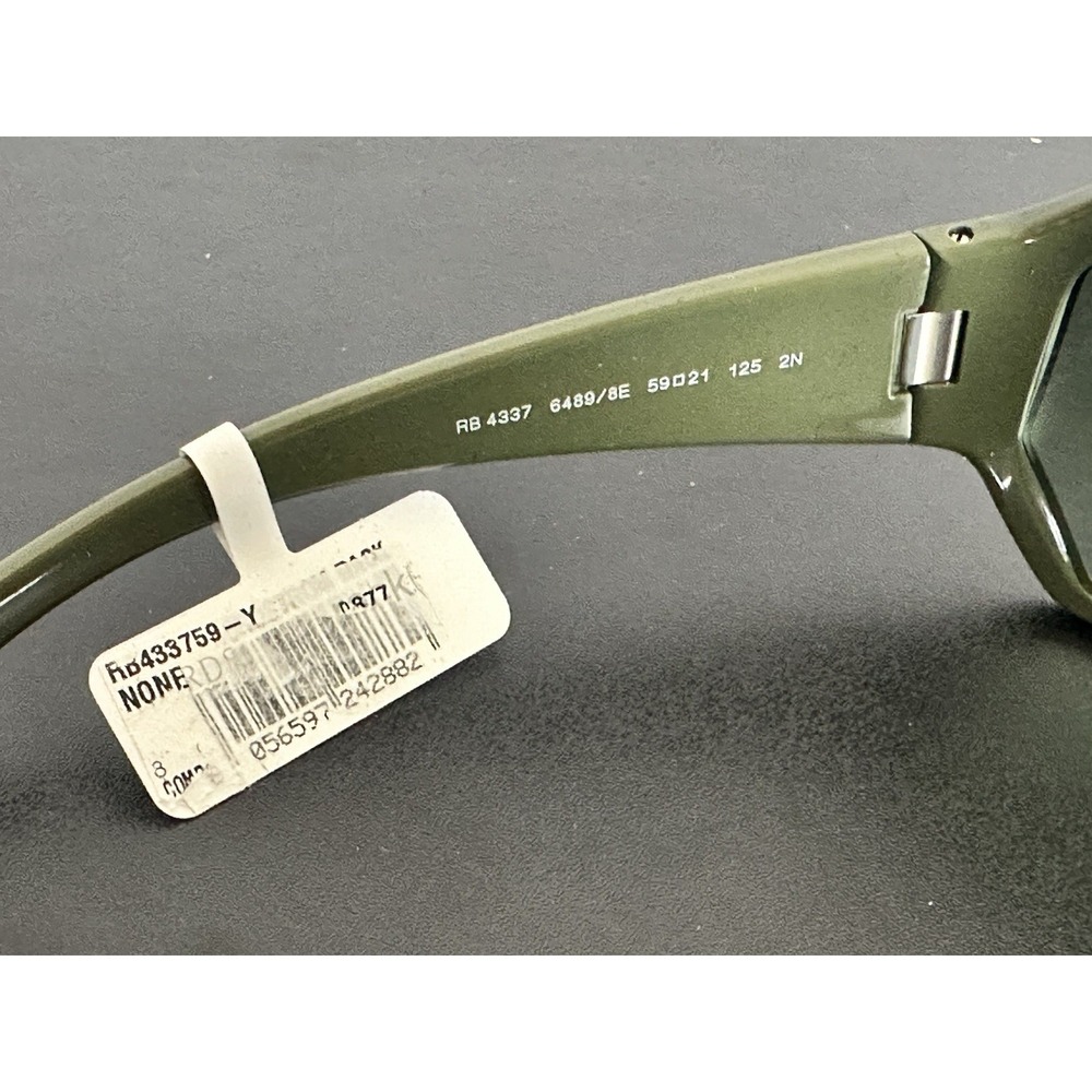 Ray Ban RB4337 6489/8E Sunglasses Green Frame Gradient Lens 59mm NWT - Picture 11 of 13